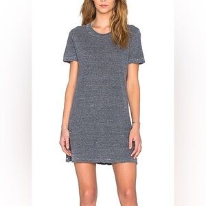 Vintage Burn Out Oversized Tee Shirt Dress in Inca dark gray